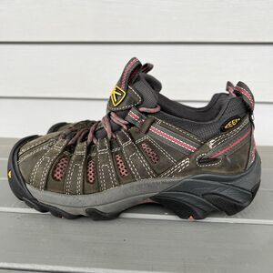 KEEN Womens Size 5.5 M Flint Low Steel Toe 1014598M Brown Pink Shoes Sneakers